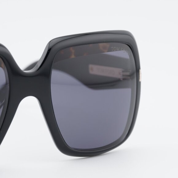 Tom Ford Aurora FT1194 01A Sunglasses Black Square Frame, Smoke Lenses main image 7